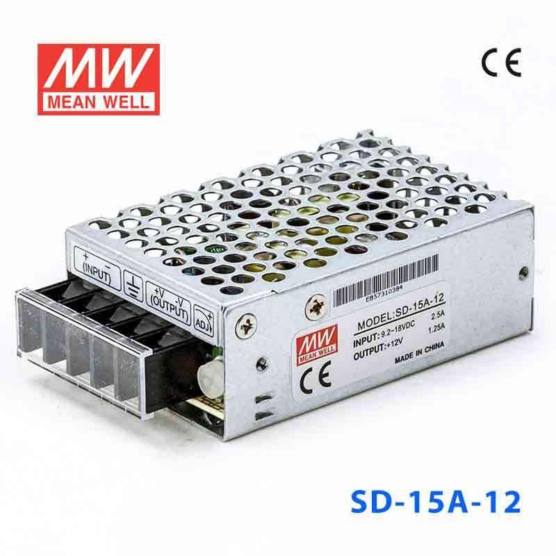 Mean Well SD-15A-12 DC-DC Converter - 15W - 9.2~18V in 12V out