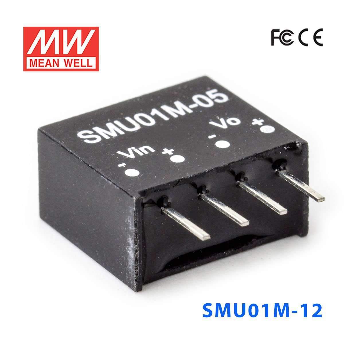 Mean Well SMU01M-12 DC-DC Converter - 1W - 10.8~13.2V in 12V out