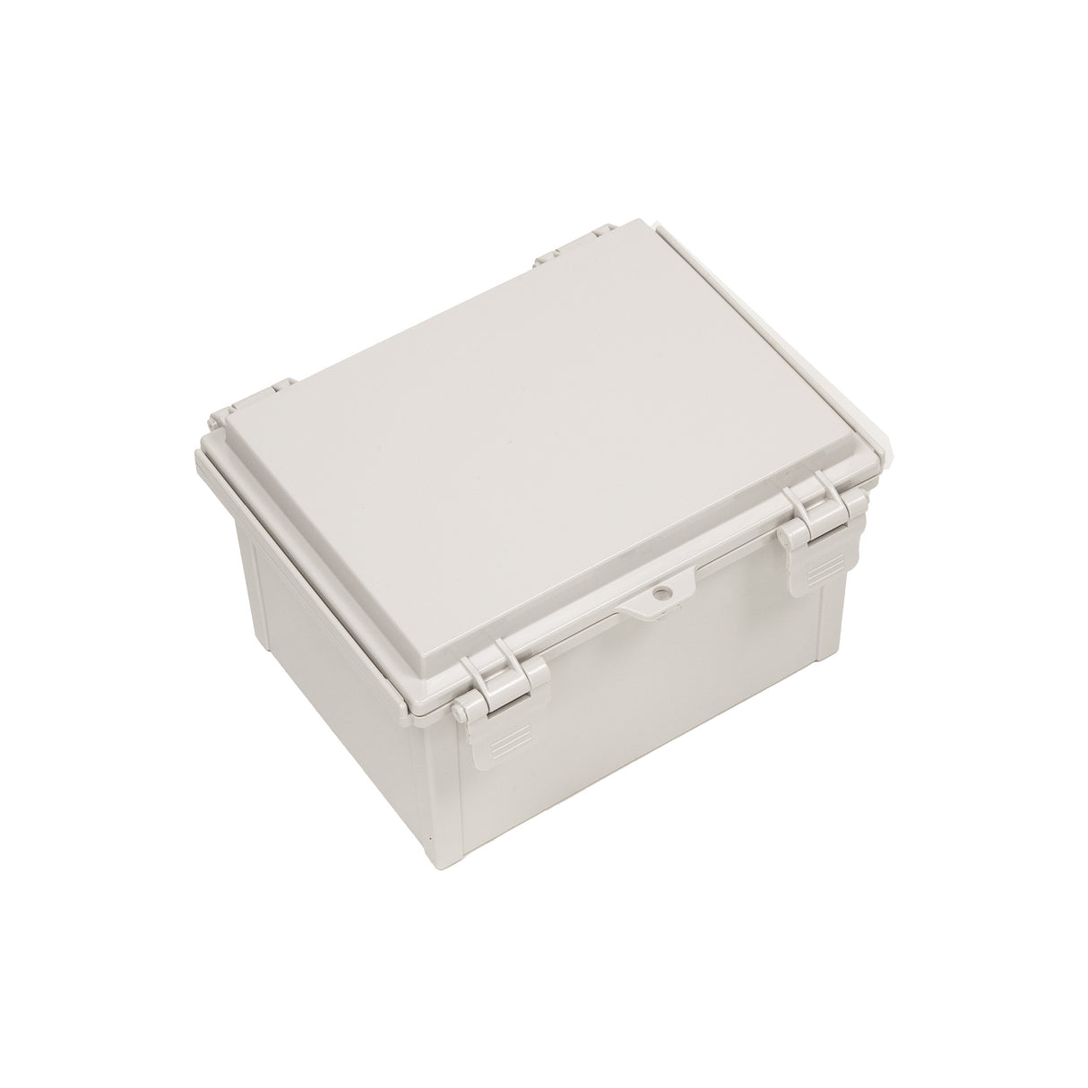 Boxco Q-Series 6.30 x 8.27 x 5.12 Inches(160 x 210 x 130mm) Plastic Enclosure, IP67, IK08, ABS, Grey Cover, Hinge Type with Plate - PHOTO 1