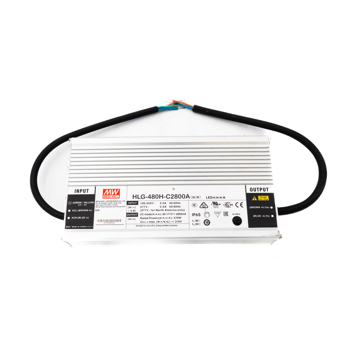 Mean Well HLG-480H-C2800A Power Supply 479W 2800mA - Adjustable - PHOTO 1