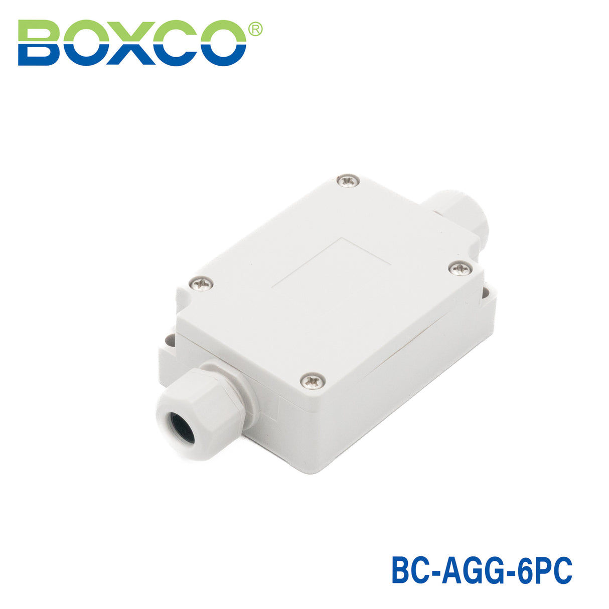 Boxco Terminal Box 6-pole with Waterproof Connector 1.97 x 2.76 x 0.94 Inches(50 x 70 x 24mm) IP67, IK08, ABS, Grey Cover