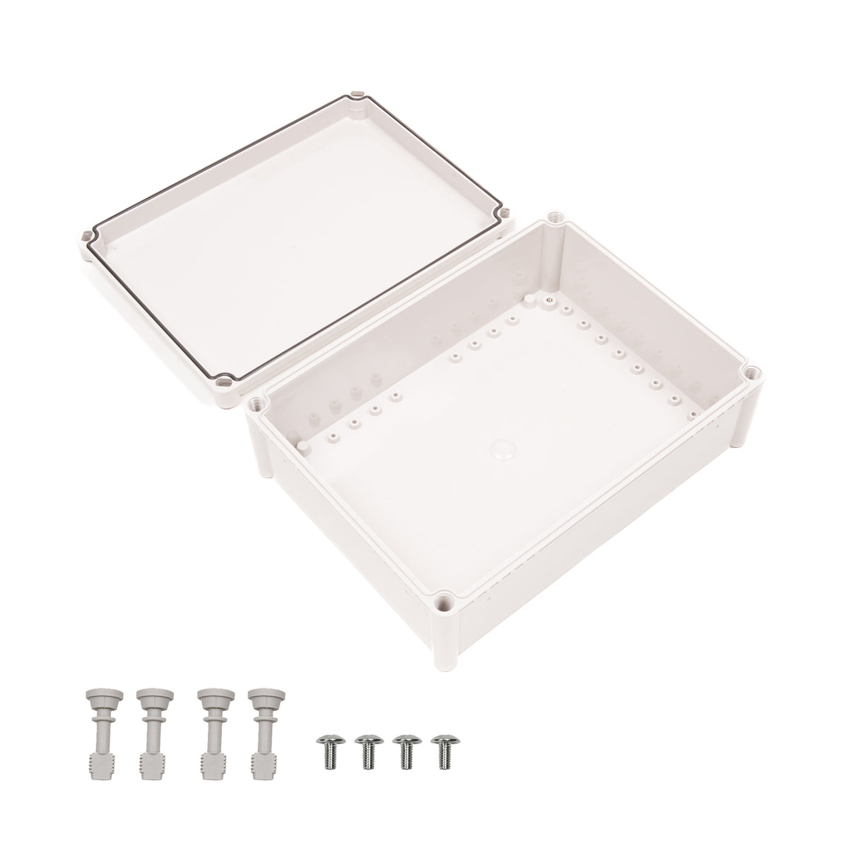Boxco S-Series 11.02 x 14.96 x 5.12 Inches(280x380x130mm) Plastic Enclosure, IP67, IK08, PC, Grey Cover, Screw Type - PHOTO 3
