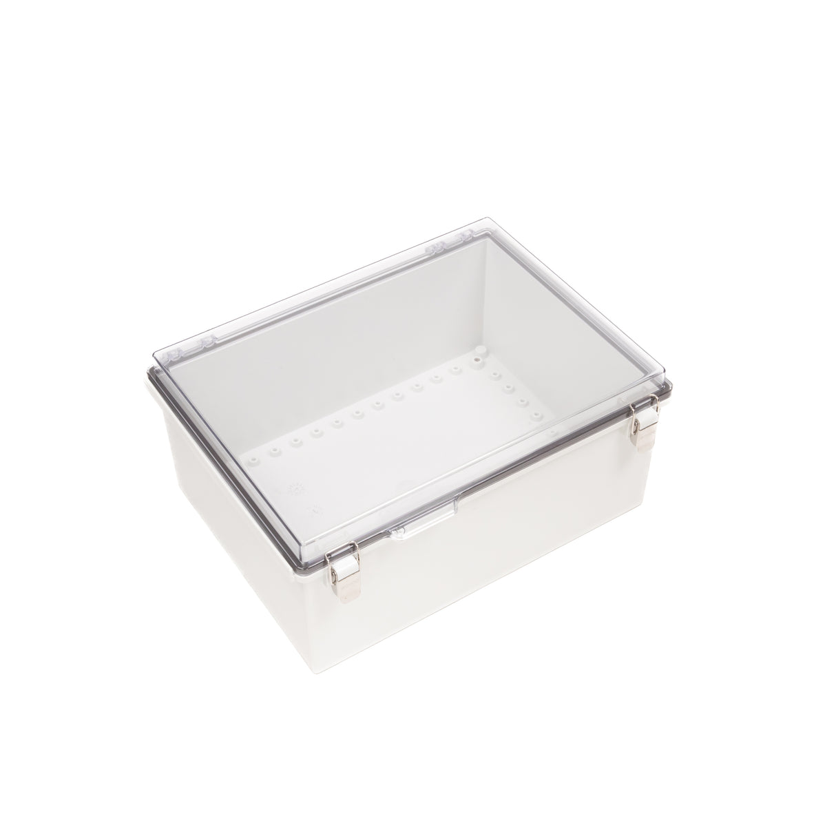 Boxco P-Series 11.81 x 15.75 x 7.09 Inches(300 x 400 x 180mm) Plastic Enclosure, IP67, IK08, ABS, Transparent Cover, Molded Hinge and Latch Type - PHOTO 1