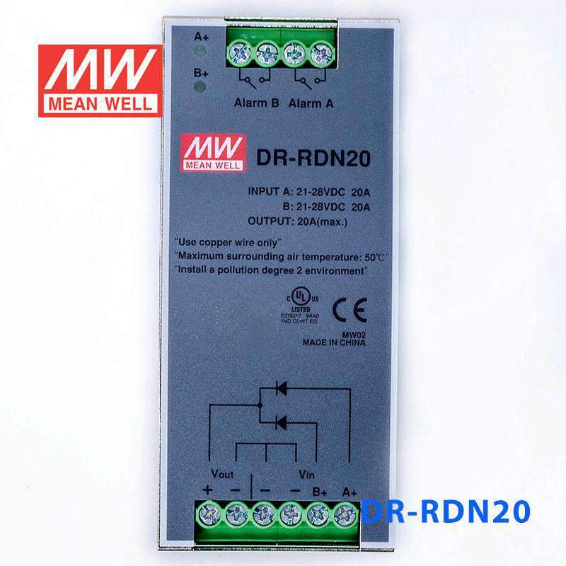 Mean Well DR-RDN20 Redundancy Module Power Supply - DIN Rail - PHOTO 2
