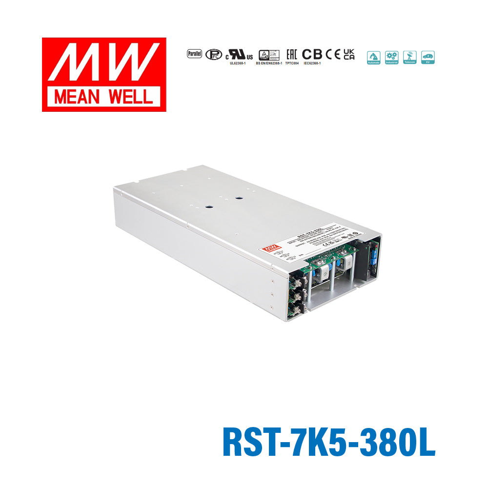Mean Well RST-7K5-380L High Power AC/DC Power Supply 7515W, 3 Phase Input, 380V Output, Water Cooling 19.77A