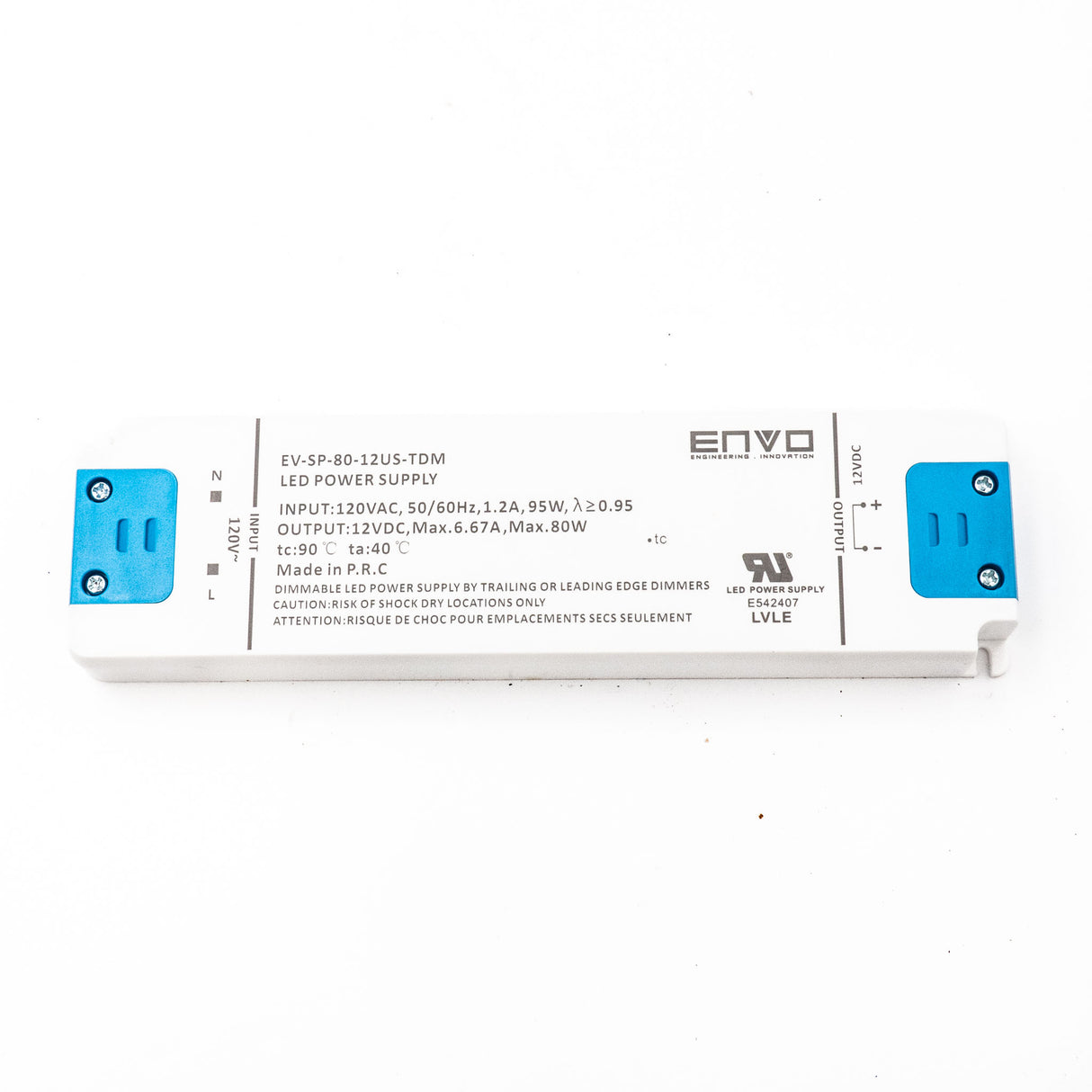ENVO EV-SP-80-12US-TDM Triac Dimmable LED Driver 80W 12V - PHOTO 1