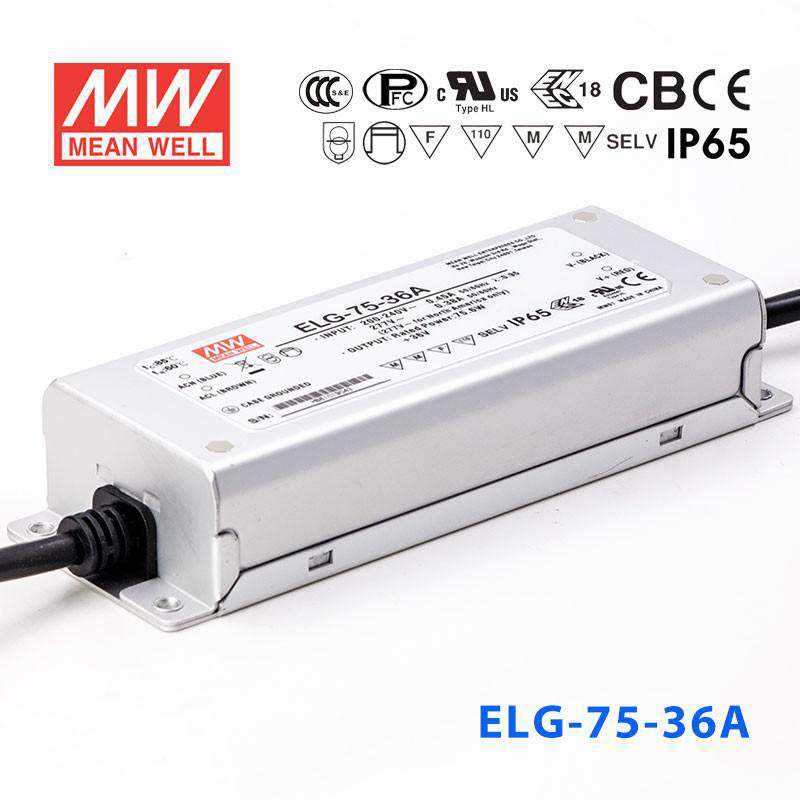 Mean Well ELG-75-36A Power Supply 75W 36V - Adjustable