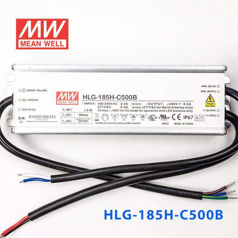 Mean Well HLG-185H-C500B Power Supply 200W 500mA - Dimmable - PHOTO 2