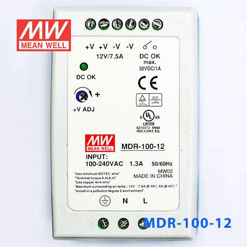 Mean Well MDR-100-12 Single Output Industrial Power Supply 100W 12V - DIN Rail - PHOTO 2