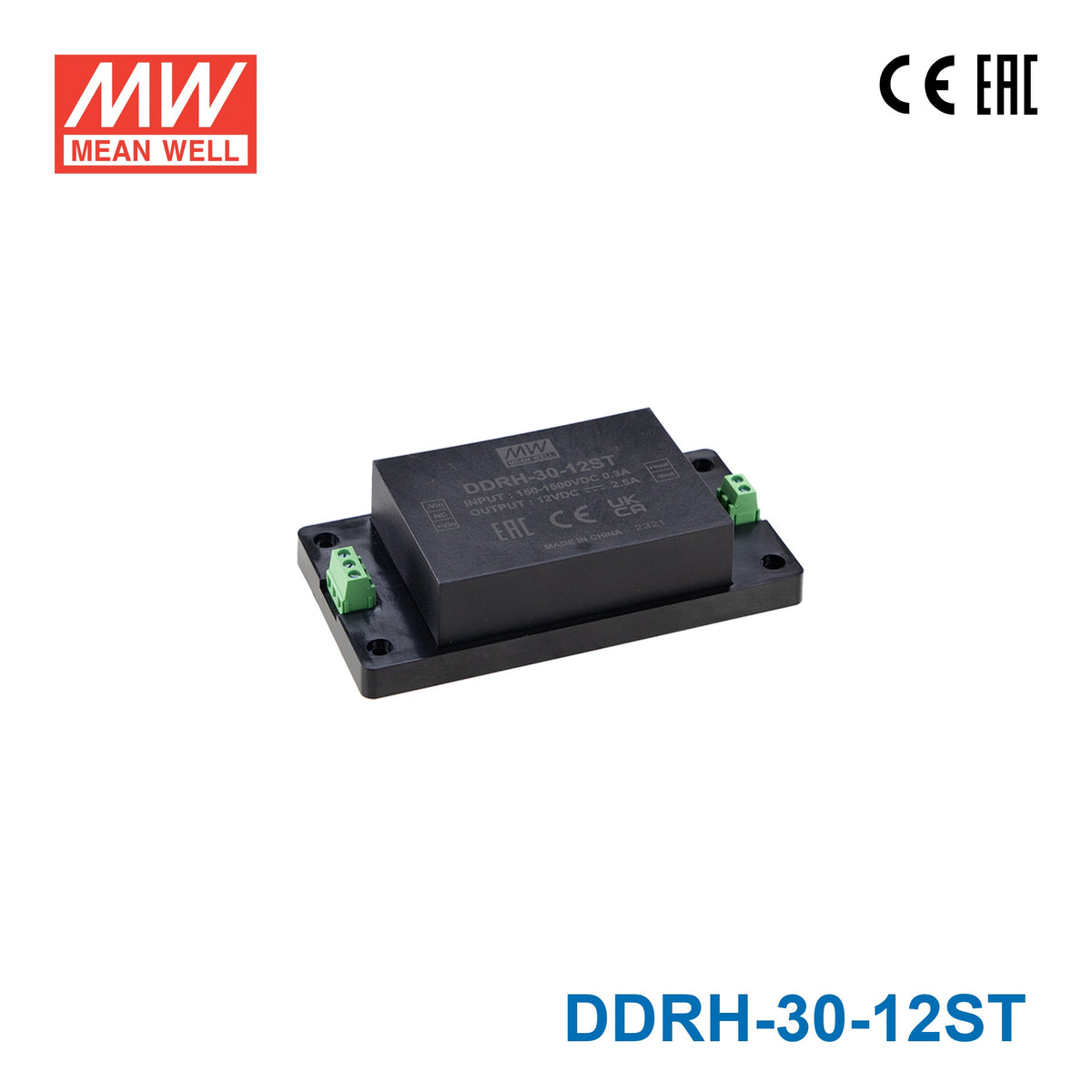 Mean Well DDRH-30-12ST Ultra Wide Input DC-DC Converter, 30W 12V, Screw Terminal Type 2.5A