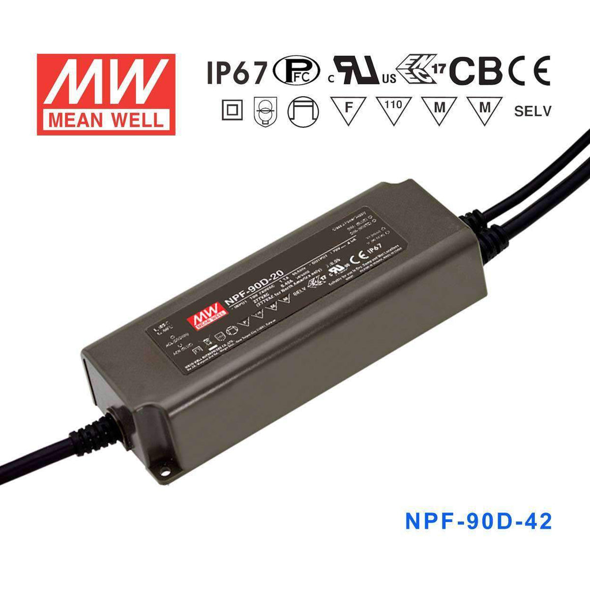 Mean Well NPF-90D-42 Power Supply 90W 42V - Dimmable 2.15A