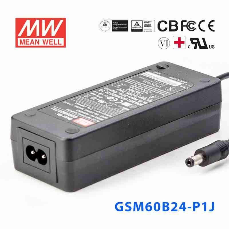 Mean Well GSM60B24-P1J Power Supply 60W 24V