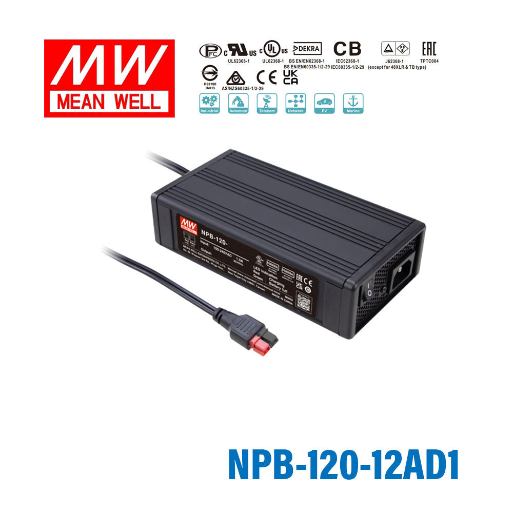 Mean Well NPB-120-12AD1 Battery Charger 120W 12V with Anderson Connector