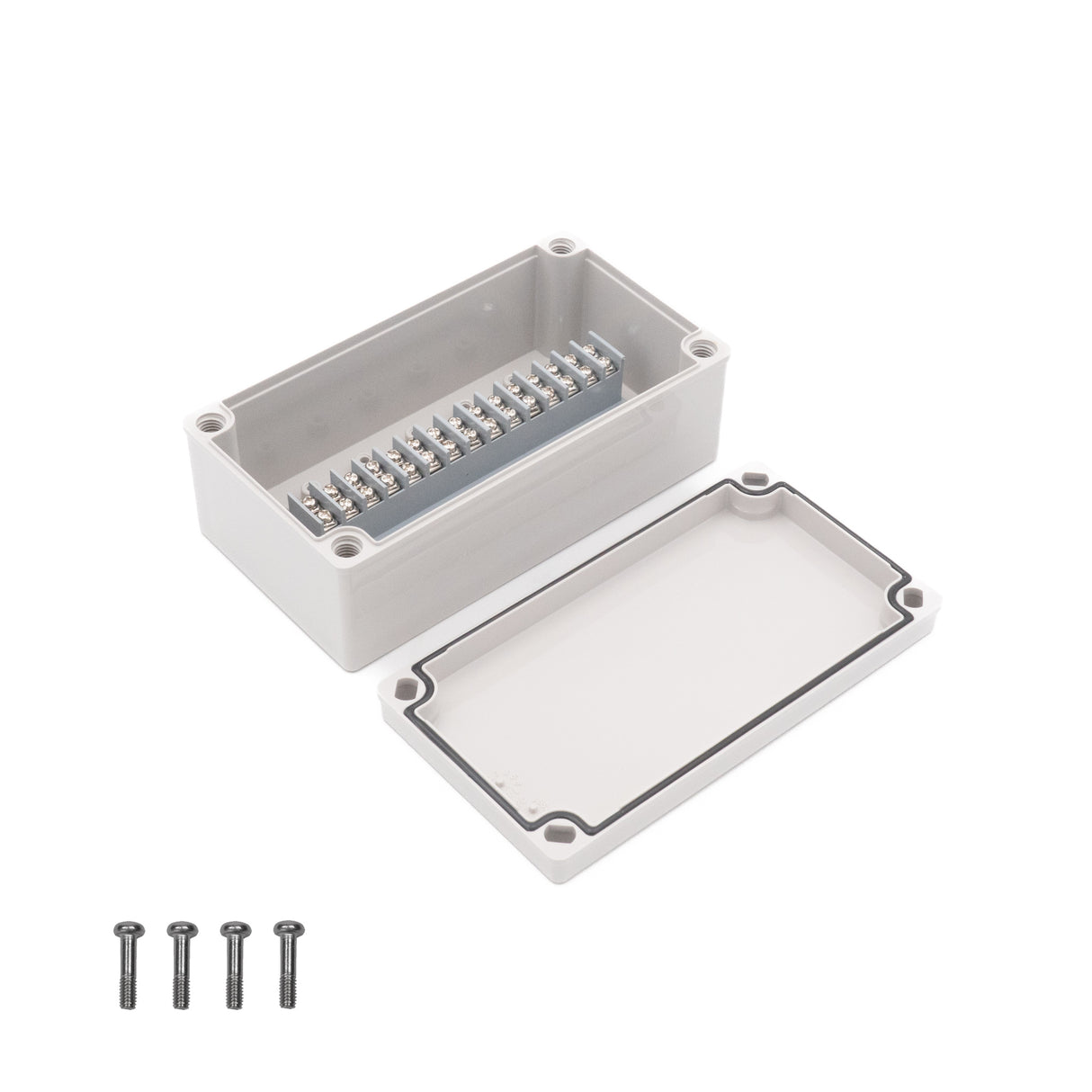 Boxco Terminal Box 15-pole 3.94 x 7.28 x 2.76 Inches(100 x 185 x 70mm) IP67, IK08, ABS, Grey Cover - PHOTO 2