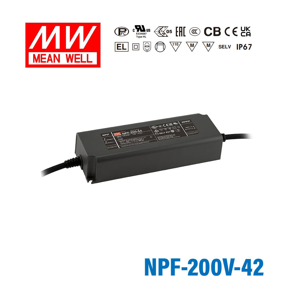 Mean Well NPF-200V-42 Power Supply 200W 42V 3 in 1 Dimmable 4.75A
