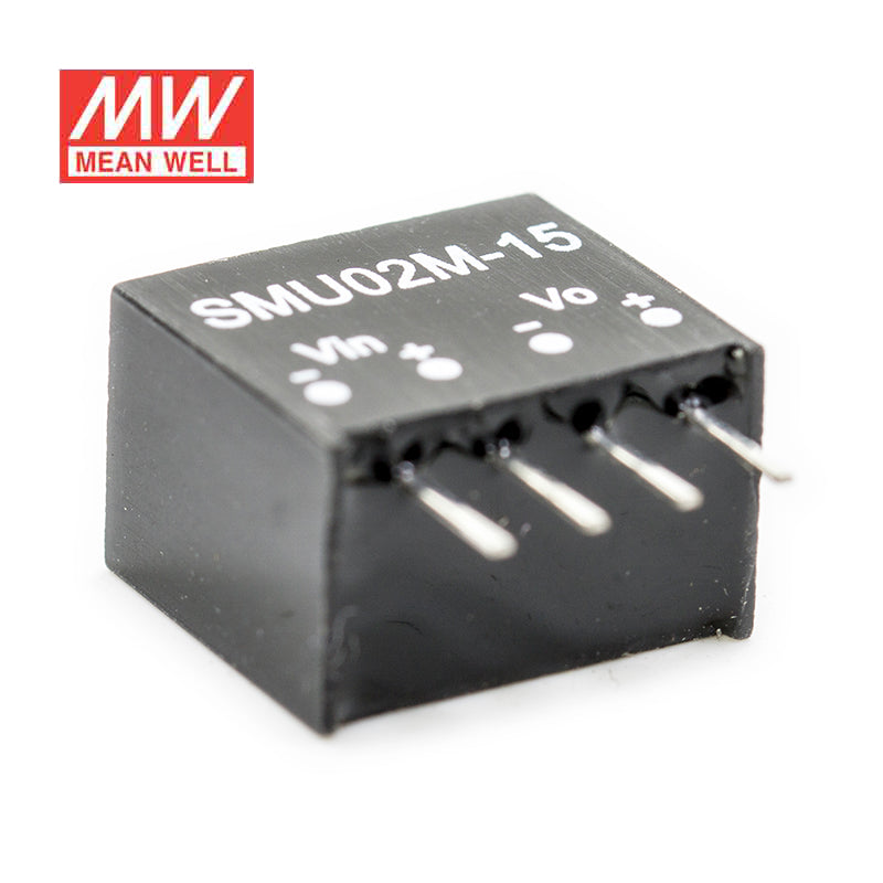 Mean Well SMU02M-15 DC-DC Converter - 2W - 10.8~13.2V in 15V out