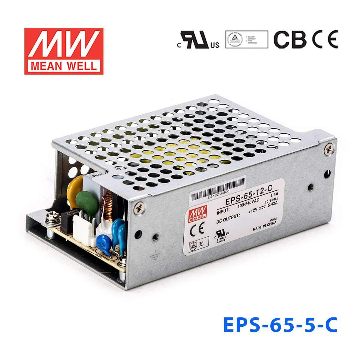 Mean Well EPS-65-5-C Power Supply 55W 5V 11A