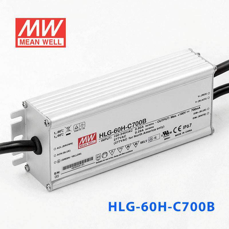 Mean Well HLG-60H-C700B Power Supply 70W 700mA - Dimmable - PHOTO 1