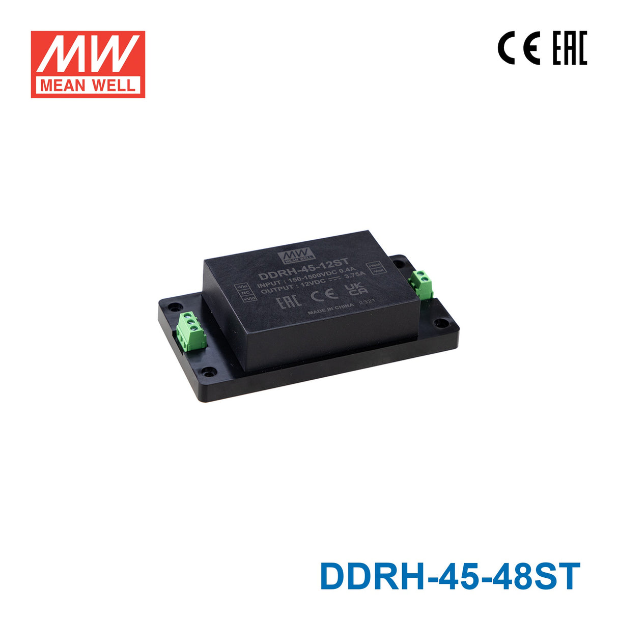 Mean Well DDRH-45-48ST Ultra Wide Input DC-DC Converter, 45W 48V, Screw Terminal Type 938mA