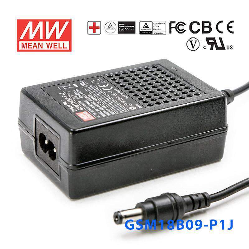 Mean Well GSM18B09-P1J Power Supply 18W 9V 2A