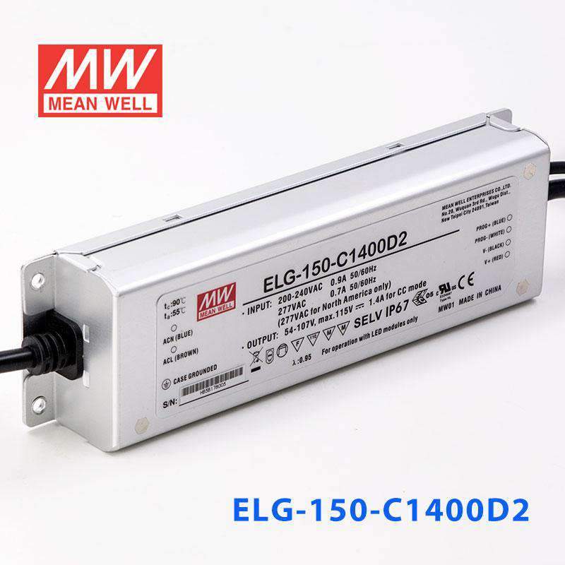 Mean Well ELG-150-C1400D2 AC-DC Single output LED Driver (CC) with PFC - PHOTO 1