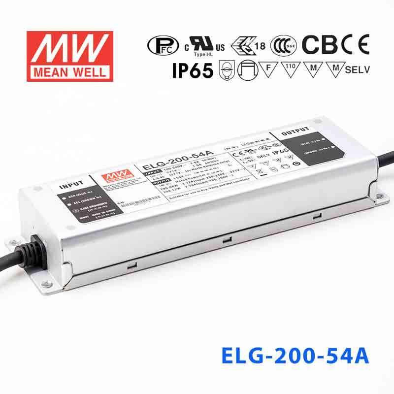 Mean Well ELG-200-54A Power Supply 200W 54V - Adjustable