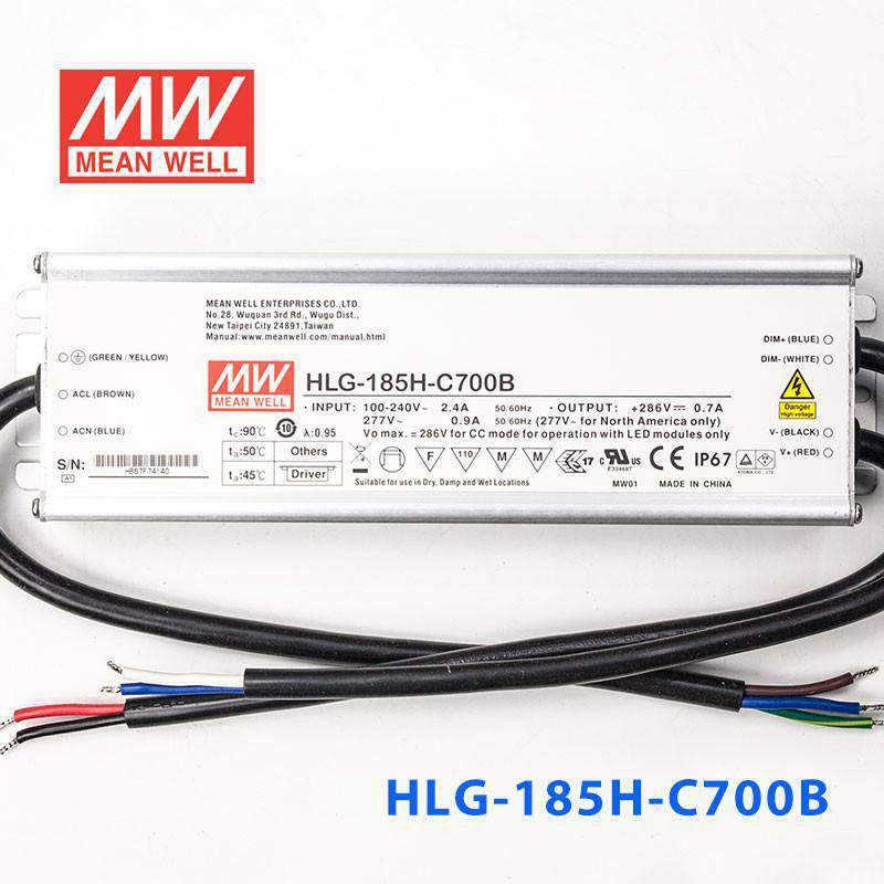 Mean Well HLG-185H-C700B Power Supply 200.2W 700mA - Dimmable - PHOTO 2