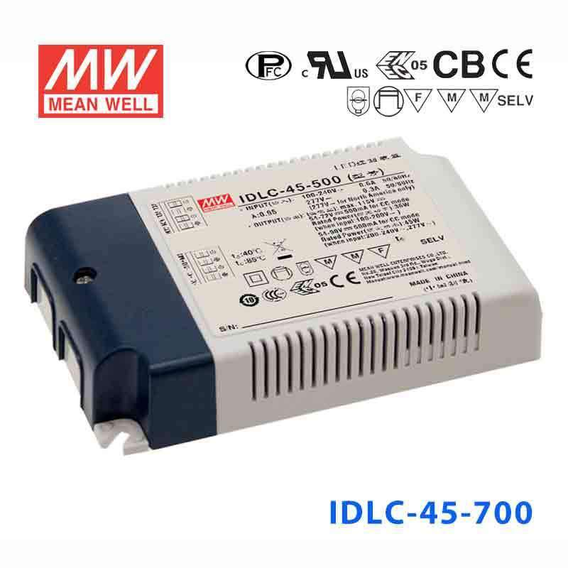 Mean Well IDLC-45-700 Power Supply 45W 700mA, Dimmable