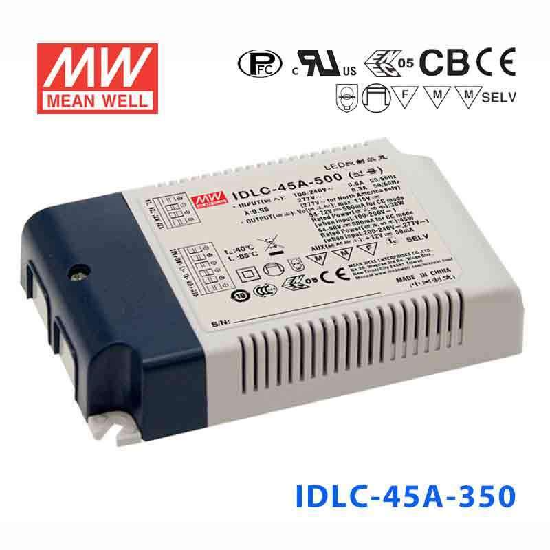 Mean Well IDLC-45A-350 Power Supply 45W 350mA (Auxiliary DC output)
