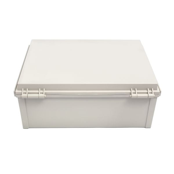 Boxco Q-Series 7.87 x 11.81 x 7.09 Inches(200 x 300 x 180mm) Plastic Enclosure, IP67, IK08, PC, Grey Cover, Plastic Hinge and Latch Type