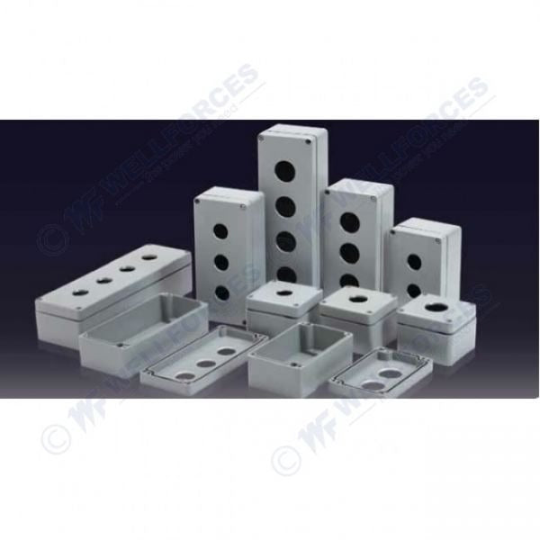 Boxco Push Button Box, 3.15 x 9.84 x 2.76 Inches(80 x 250 x 70mm) 4 HOLE, IP67, IK08, ABS, Grey Cover