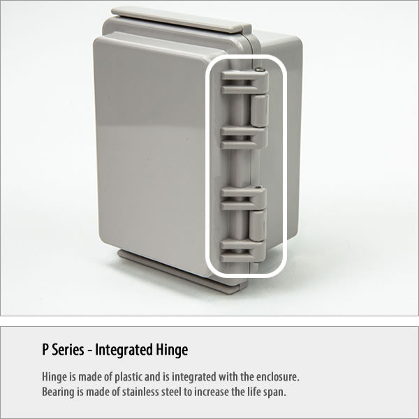 Boxco P-Series 3.94 x 5.91 x 3.35 Inches(100 x 150 x 85mm) Plastic Enclosure, IP67, IK08, ABS, Grey Cover, Molded Hinge and Latch Type