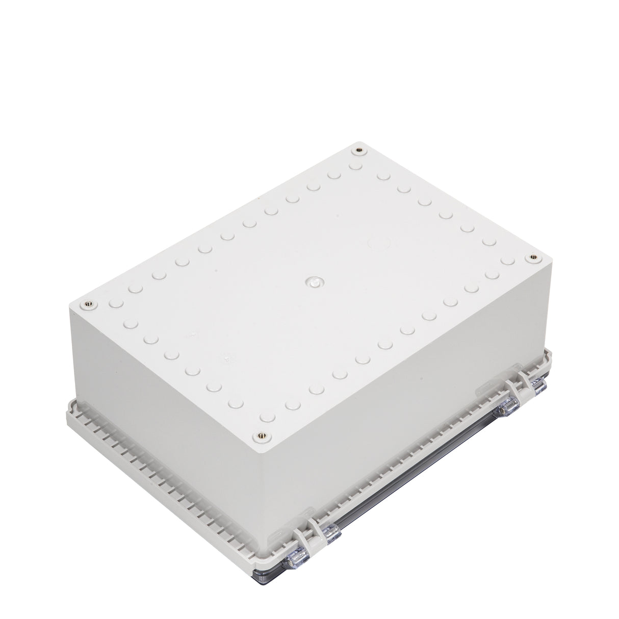 Boxco P-Series 9.84 x 13.78 x 5.91 Inches(250 x 350 x 150mm) Plastic Enclosure, IP67, IK08, ABS, Transparent Cover, Molded Hinge and Latch Type