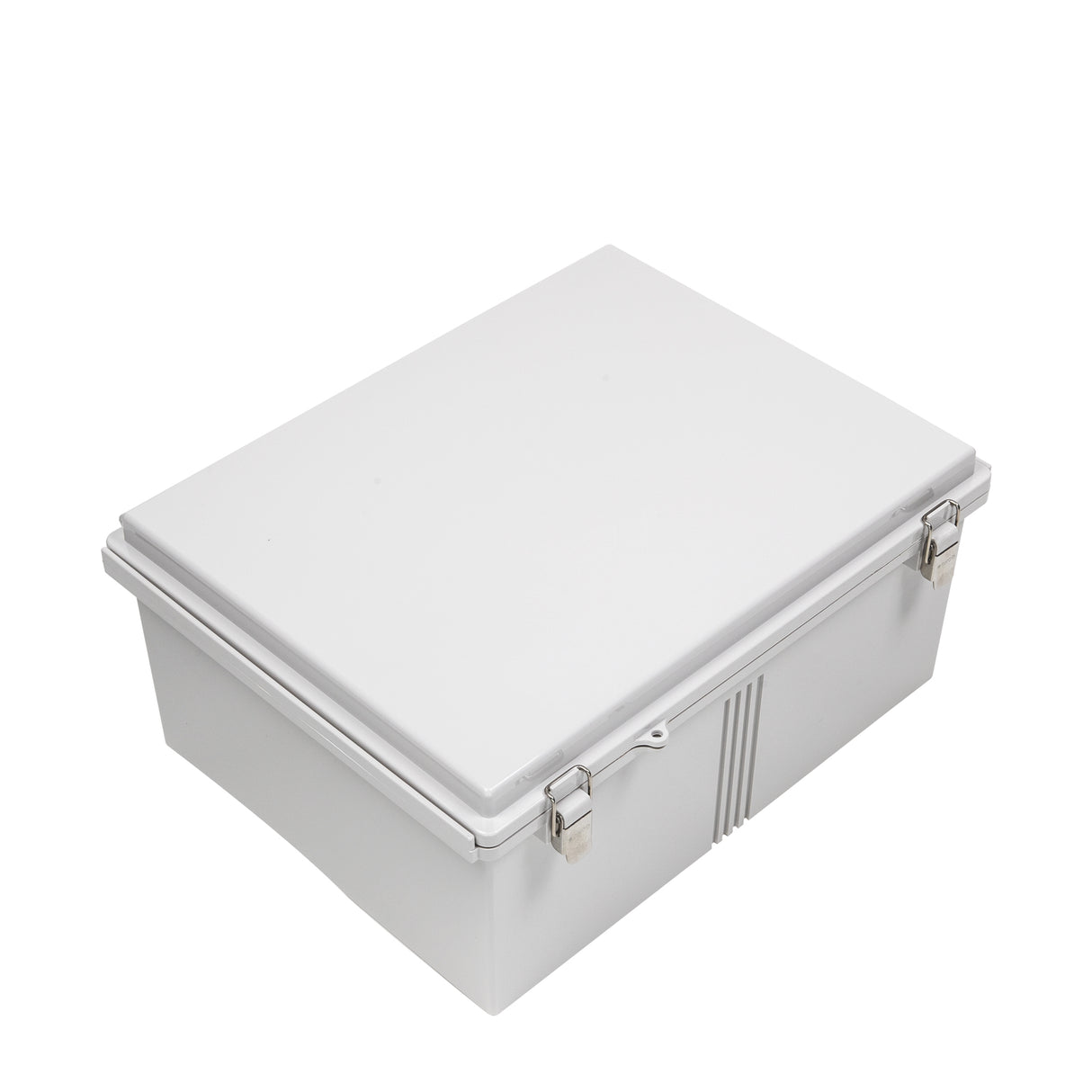 Boxco P-Series 13.78 x 17.72 x 7.87 Inches(350 x 450 x 200mm) Plastic Enclosure, IP67, IK08, PC, Grey Cover, Molded Hinge and Latch Type