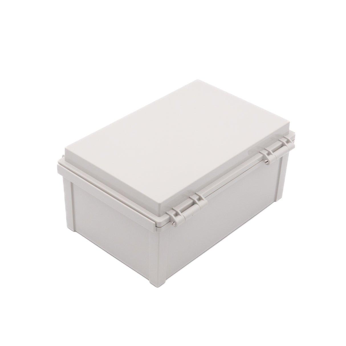 Boxco Q-Series 7.87 x 11.81 x 5.51 Inches(200 x 300 x 140mm) Plastic Enclosure, IP67, IK08, ABS, Grey Cover, Hinge Type with Plate