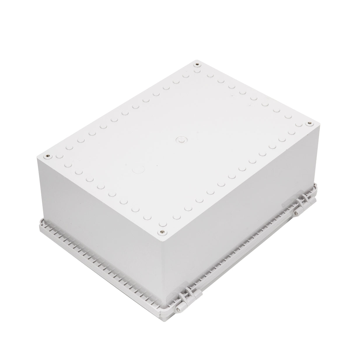 Boxco P-Series 11.81 x 15.75 x 7.09 Inches(300 x 400 x 180mm) Plastic Enclosure, IP67, IK08, ABS, Grey Cover, Molded Hinge and Latch Type