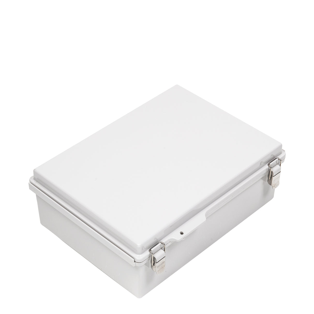 Boxco P-Series 11.02 x 14.96 x 5.12 Inches(280 x 380 x 130mm) Plastic Enclosure, IP67, IK08, PC, Grey Cover, Molded Hinge and Latch Type