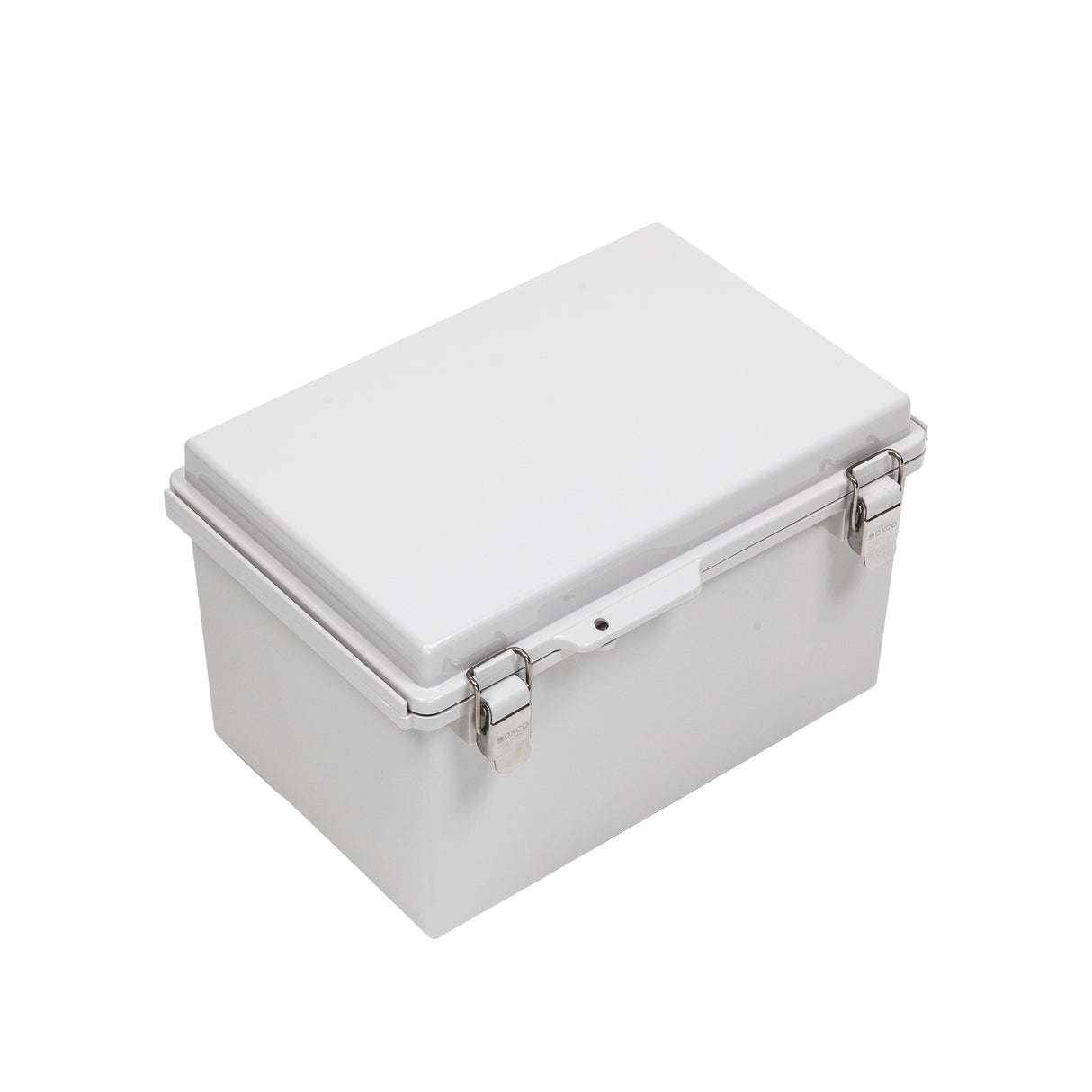 Boxco P-Series 7.87 x 11.81 x 7.09 Inches(200 x 300 x 180mm) Plastic Enclosure, IP67, IK08, ABS, Grey Cover, Molded Hinge and Latch Type