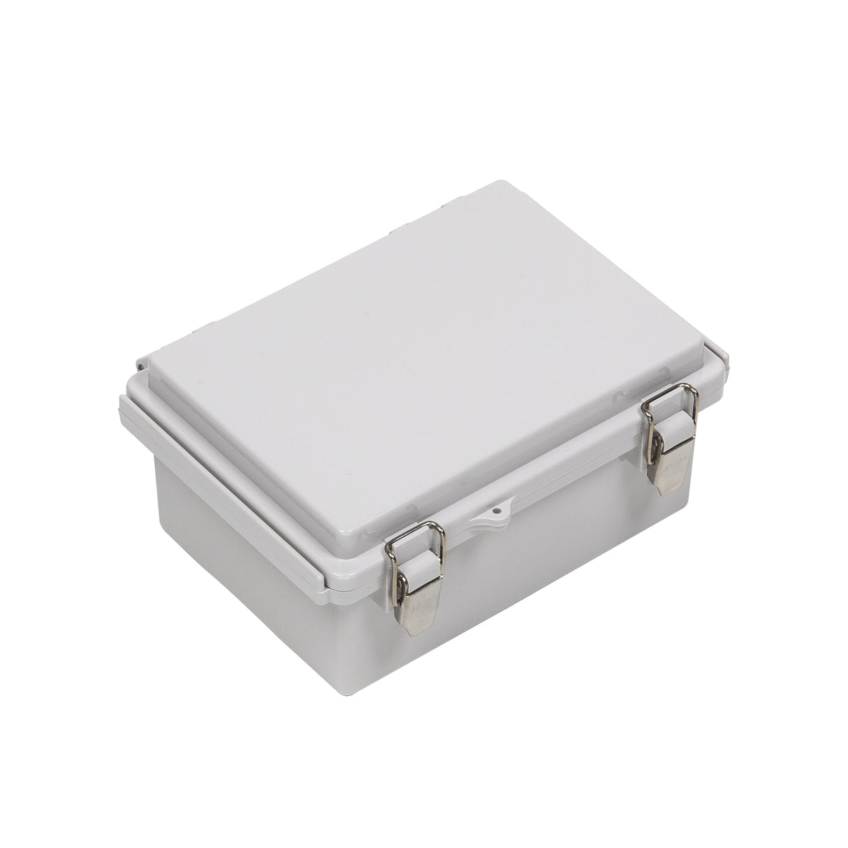 Boxco P-Series 5.31 x 7.28 x 3.35 Inches(135 x 185 x 85mm) Plastic Enclosure, IP67, IK08, ABS, Grey Cover, Molded Hinge and Latch Type