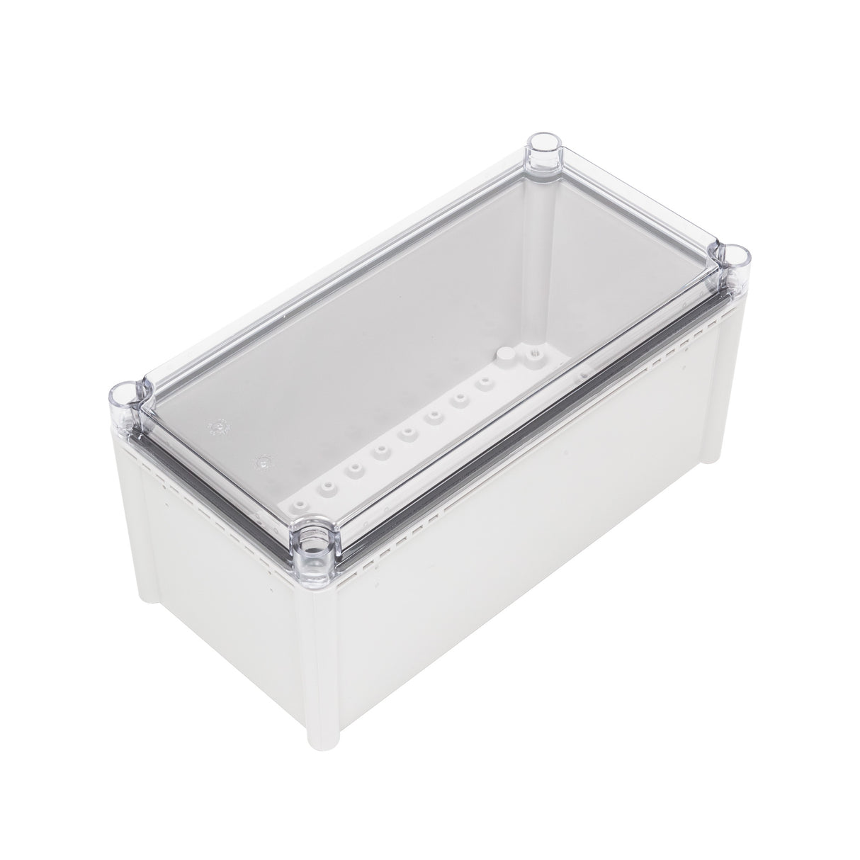 Boxco S-Series 7.48 x 14.96 x 7.09 Inches(190x380x180mm) Plastic Enclosure, IP67, IK08, ABS, Transparent Cover, Screw Type