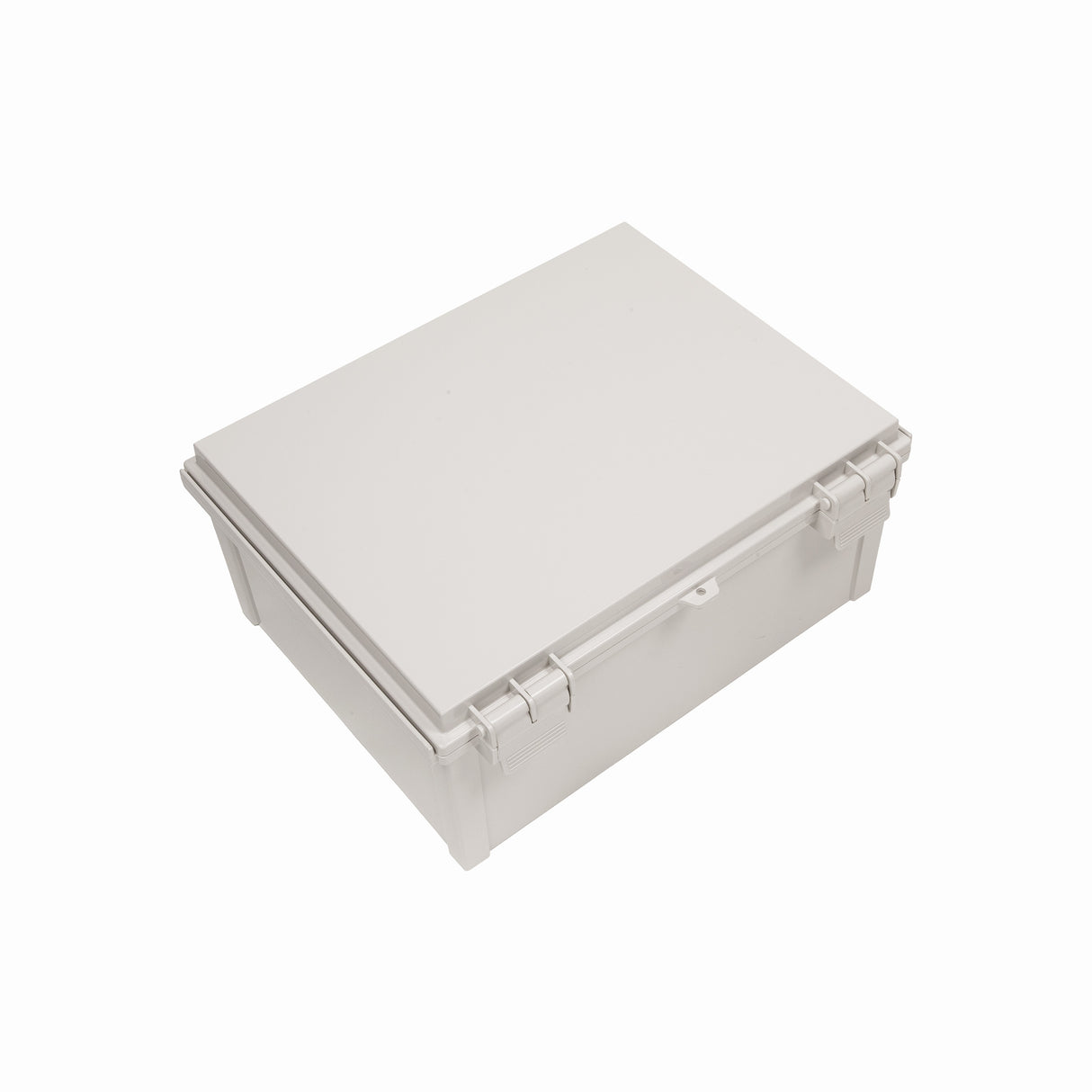 Boxco Q-Series 13.78 x 17.72 x 7.87 Inches(350 x 450 x 200mm) Plastic Enclosure, IP67, IK08, ABS, Grey Cover, Hinge Type with Plate