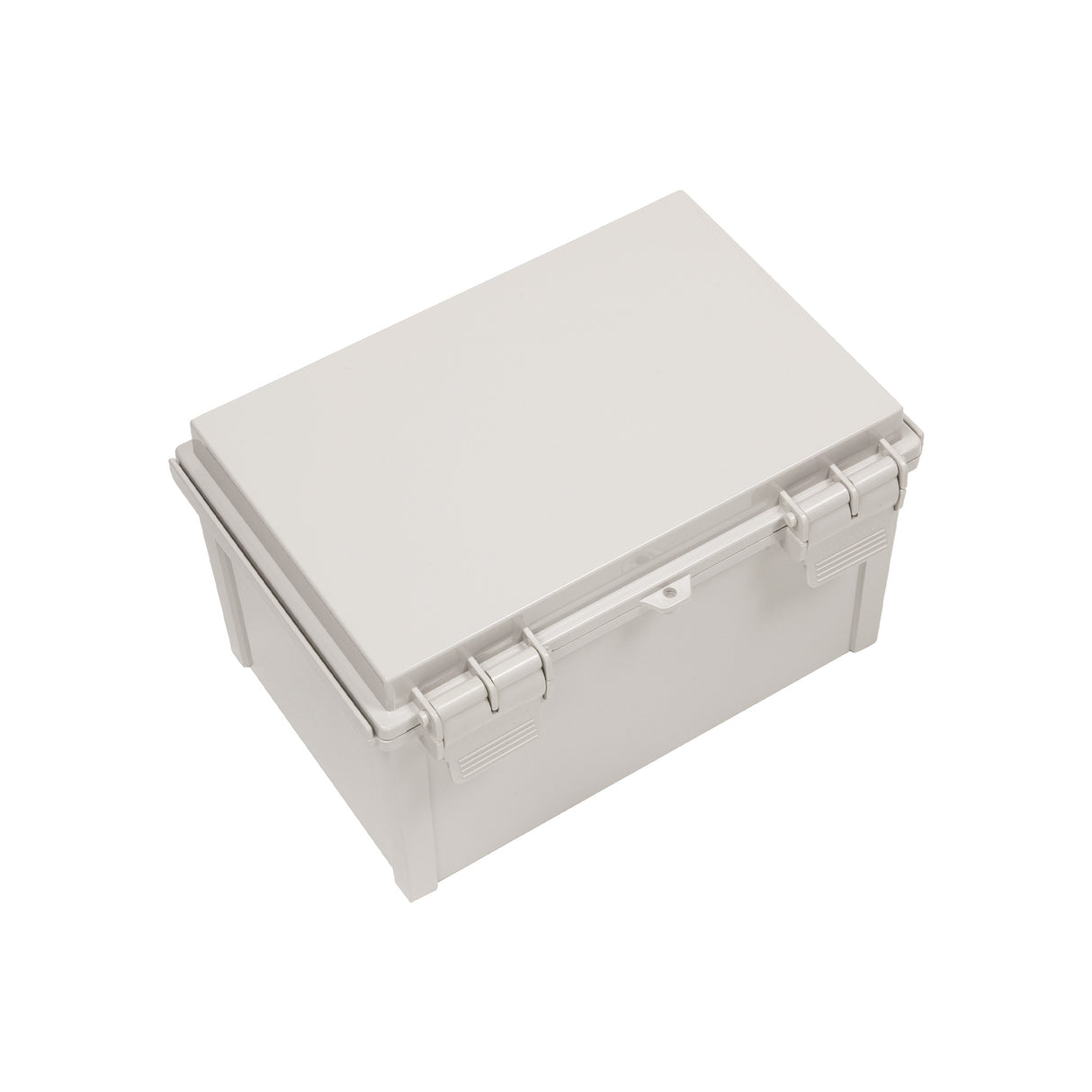 Boxco Q-Series 7.87 x 11.81 x 7.09 Inches(200 x 300 x 180mm) Plastic Enclosure, IP67, IK08, ABS, Grey Cover, Hinge Type with Plate