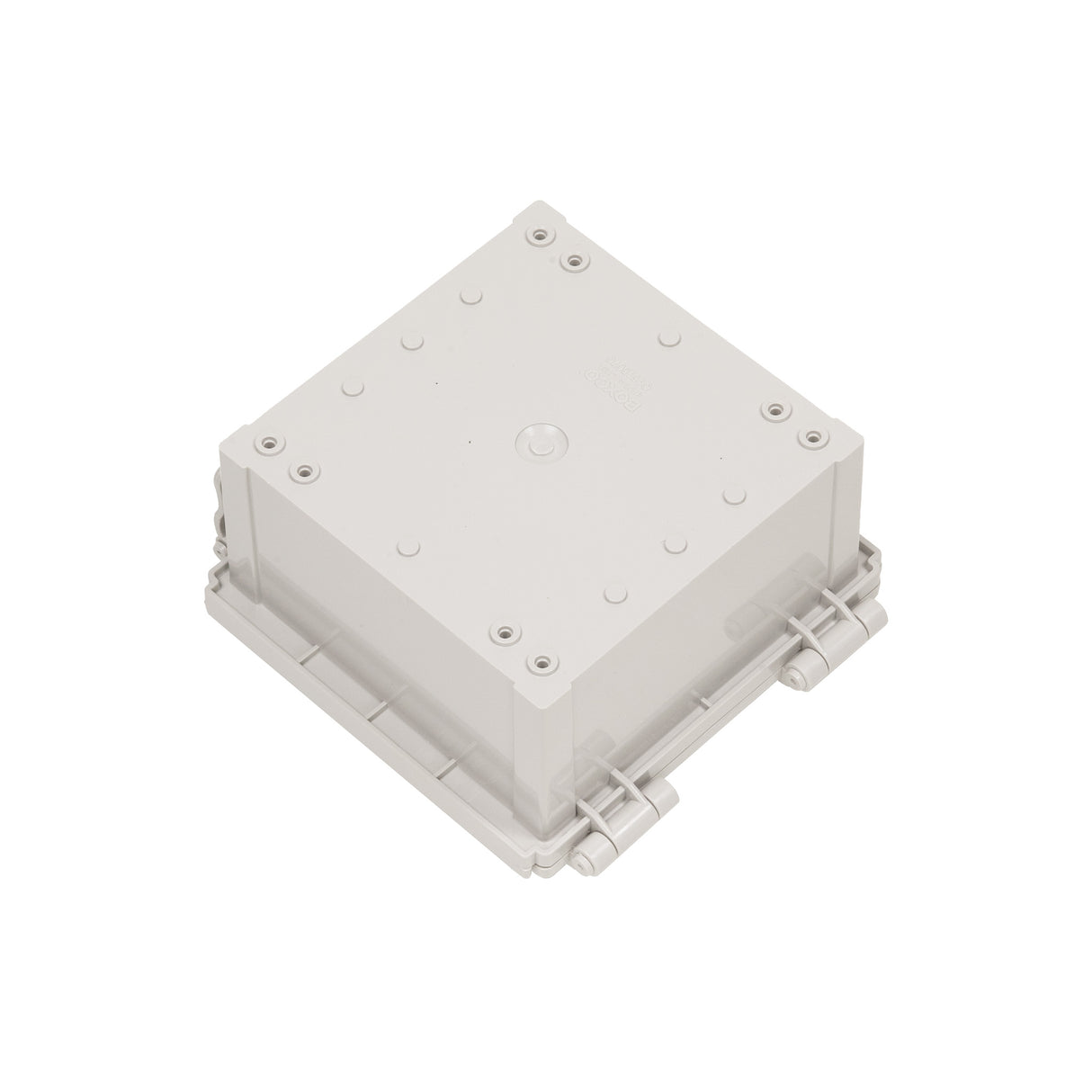 Boxco Q-series 5.91 x 5.91 x 3.54 Inches(150 x 150 x 90mm) Plastic Enclosure, IP67, IK08, ABS, Grey Cover, Hinge Type with Plate