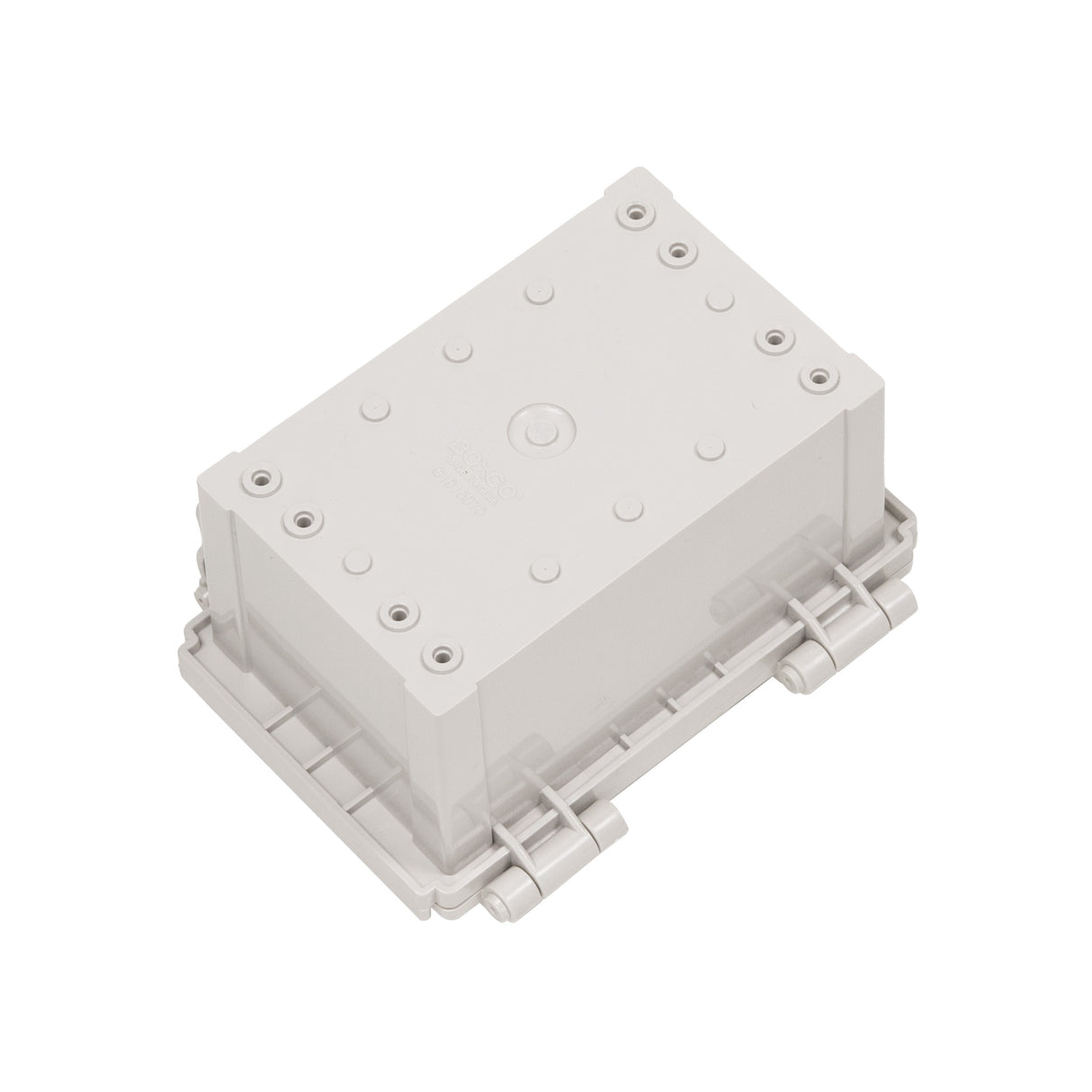 Boxco Q-Series 3.94 x 5.91 x 3.54 Inches(100 x 150 x 90mm) Plastic Enclosure, IP67, IK08, ABS, Grey Cover, Hinge Type with Plate