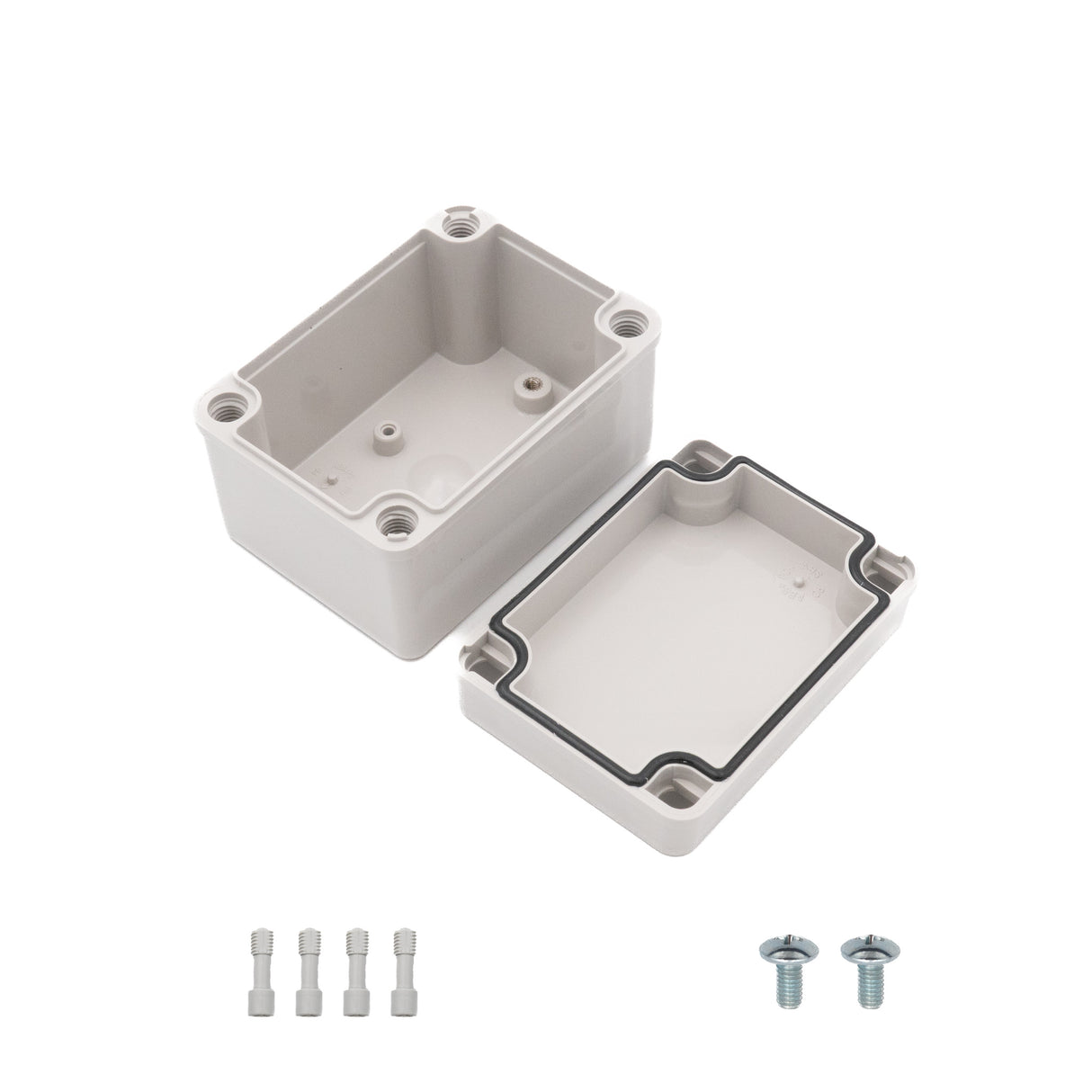 Boxco S-Series 3.15 x 4.33 x 2.76 Inches(80x110x70mm) Plastic Enclosure, IP67, IK08, ABS, Grey Cover, Screw Type