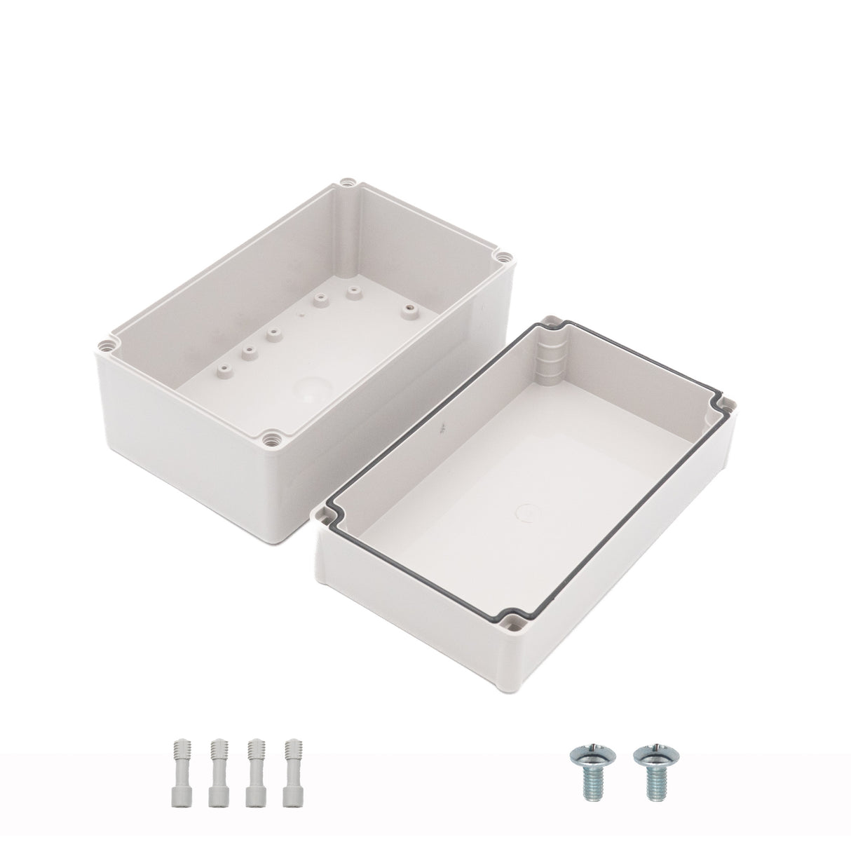 Boxco S-Series 9.84 x 5.91 x 5.12 Inches(150×250×130mm) Plastic Enclosure, IP67, IK08, PC, Grey Cover, Screw Type - PHOTO 3