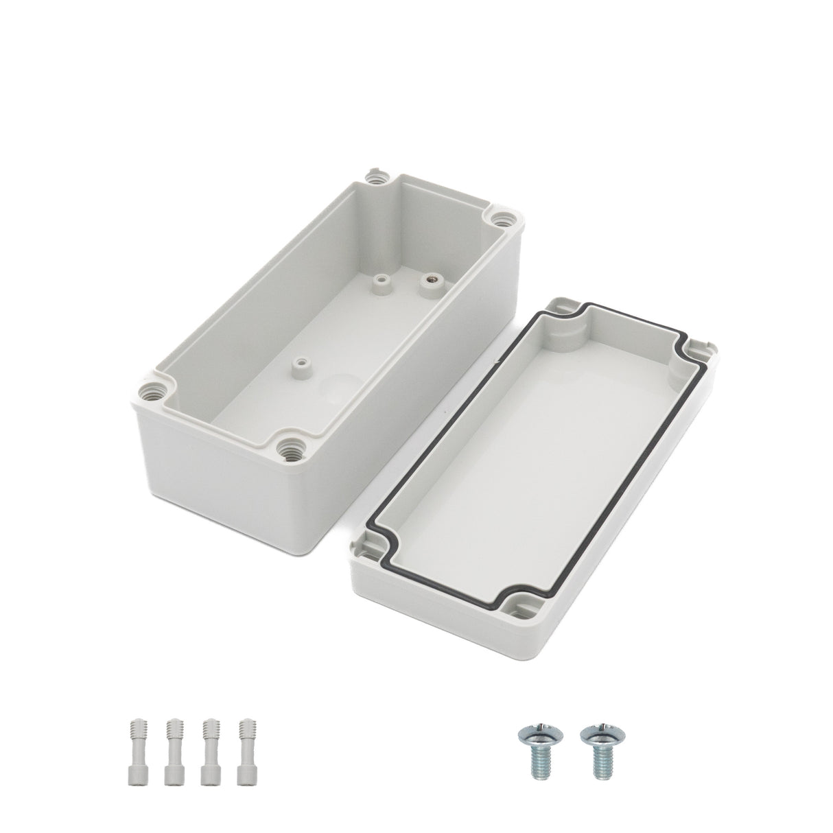 Boxco S-Series 3.15 x 7.09 x 3.35 Inches(80 x 180 x 85mm) Plastic Enclosure, IP67, IK08, PC, Grey Cover, Screw Type - PHOTO 3