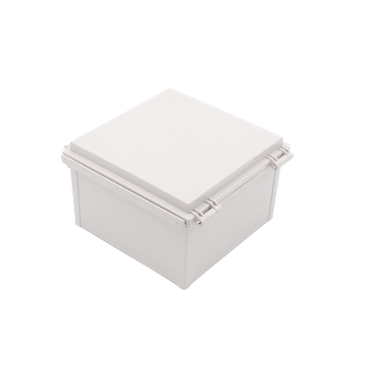 Boxco Q-Series 8.27 x 8.27 x 5.12 Inches(210 x 210 x 130mm) Plastic Enclosure, IP67, IK08, ABS, Grey Cover, Hinge Type with Plate