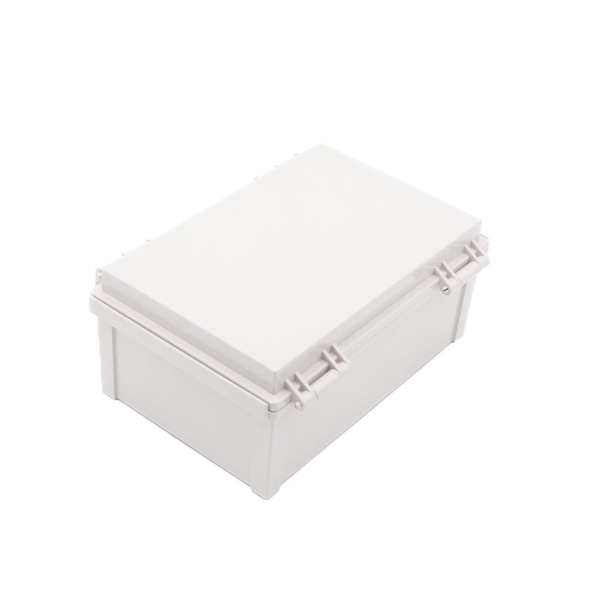 Boxco Q-Series 7.87 x 11.81 x 5.12 Inches(200 x 300 x 130mm) Plastic Enclosure, IP67, IK08, ABS, Grey Cover, Hinge Type with Plate