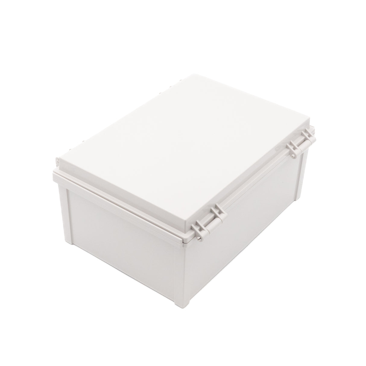 Boxco Q-Series 9.84 x 9.84 x 6.30 Inches(250 x 250 x 160mm) Plastic Enclosure, IP67, IK08, ABS, Grey Cover, Hinge Type with Plate
